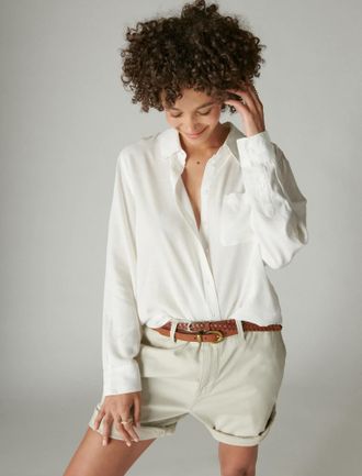 Lucky Brand Womens The Boyfriend Button-Down Shirt