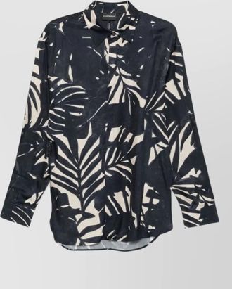 Emporio Armani long sleeve shirt leaf print cuffs