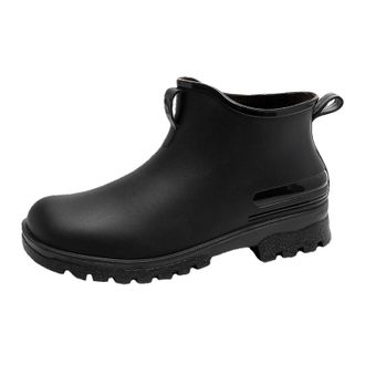 Generic Rain Boots For Couples Outside Wear Versatile Water Shoes Thick Bottom Comfortable Non Slip Kitchen Rubber Shoes Ladies And Gents Waterproof Ankle Rai