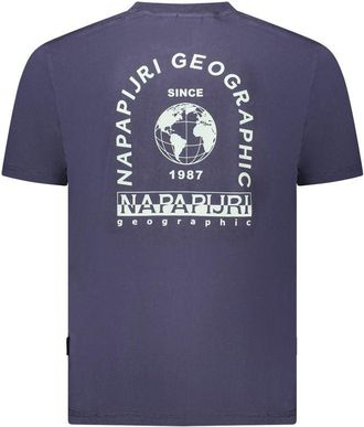 Napapijri Logo-Embroidered Cotton T-Shirt - Blue