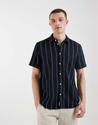 Blend Camicia in 100% cotone blu navy a righe