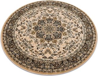 RugsX Rugsx - Wool carpet polonia circle kordoba sepia 2 brown brown round 135 cm