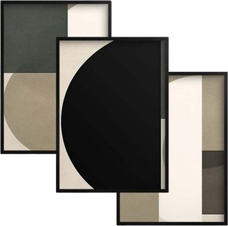 OEM Cuadros P&oacute;sters Murales Geometr&iacute;a En Negro Decoraci&oacute;n De Pared Para La Oficina