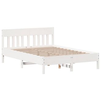Berkfield Home Bed Frame Frame White 120x190 cm Small Double Solid Wood Pine
