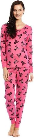Leveret Womens Cotton Matching Family Halloween Pajamas in Pink Skulls at Nordstrom, Size X-Large