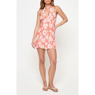 L*Space Seabreeze Floral Cover-Up Halter Minidress in Vine Vingette at Nordstrom Rack, Size X-Small