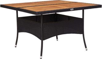 vidaXL Tavolo da Pranzo Esterno Nero in Polyrattan e Massello dAcacia - Vidaxl