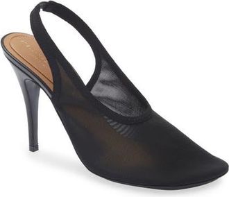 Stella McCartney Stretch Mesh Slingback Pump in Black at Nordstrom, Size 6.5Us