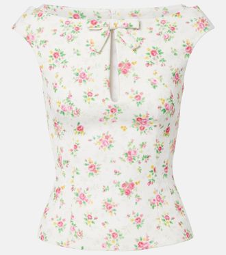 Shushu/Tong Top con stampa floreale e fiocco