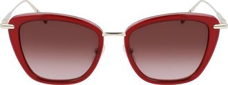Longchamp Roseau 52mm Gradient Square Sunglasses in Burgundy at Nordstrom Rack