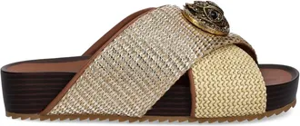 Kurt Geiger Sandali con suola piatta a fasce incrociate - Oro