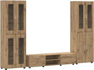 vidaXL TV Cabinet Set with Drawer FLORIN Artisan Oak Engineered Wood vidaXL