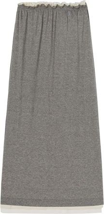 Jil Sander layered jersey midi skirt - women - Cotton - M - Grey