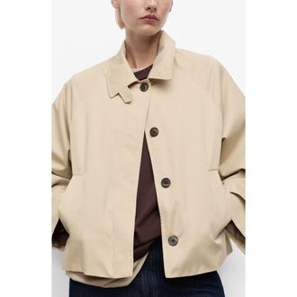 Mango Newlipa Cotton Blend Jacket in Ecru at Nordstrom Rack, Size X-Large