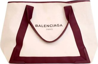 Balenciaga Borsa tote Navy Cabas M in tela 2015 - Bianco
