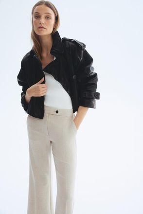 H&M Bootcut Ankle-length Trousers in Light Beige at Nordstrom, Size 18