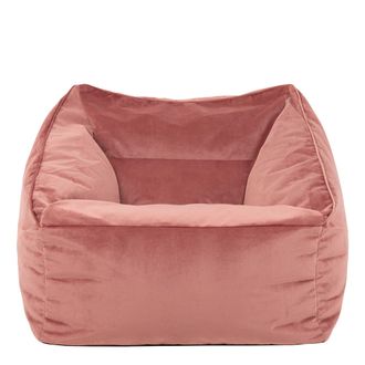 Icon Brand Natalia Velvet Adults Bean Bag Armchair, Large Beanbag Dusk Pink in Light Pink