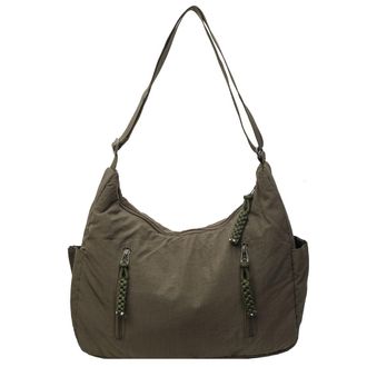 Generic Women Crescent Crossbody Bag Large Capacity Lightweight Shoulder Bag Solid Color Travel Tote Handbag Female Shopping Bag (Green)