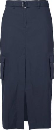Bomboogie Gonna Midi Cargo in Misto Cotone - - Skirts - Donna - Blu - XS