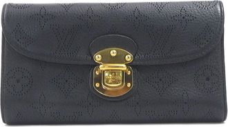 Louis Vuitton Noir Mahina Leather Long Wallet (Bi-Fold) (Pre-Owned)