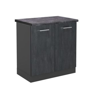 Vicco Armario Bajo Para Fregadero R-line, Hormig&oacute;n Negro, 80 Cm Et Antracita, Vicco