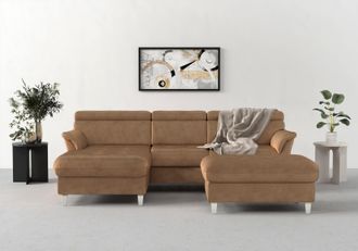 Sit&more Ecksofa »Marano L-Form« inklusive Kopfteilverstellung, wahlweise mit Bettfunktion, Bettkasten