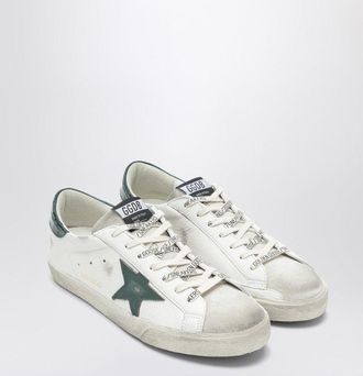 Golden Goose Super Star Sneakers in Wei&szlig;/Gr&uuml;n