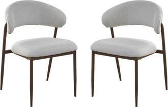 Habitat et Jardin Lote De 2 Sillas De Comedor De Tela Y Metal <> - Gris Claro