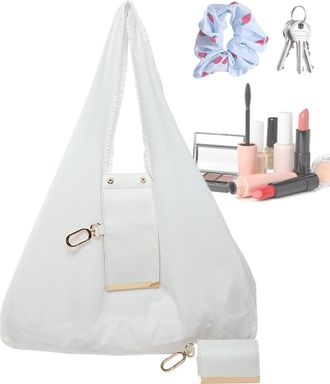 Generic Tote Purse - Foldable Pouch Trendy | Folding Handbag Keyring Shopping Bag - for Women Students Girls Travel Outdoor School Office Work Shopping Picnic