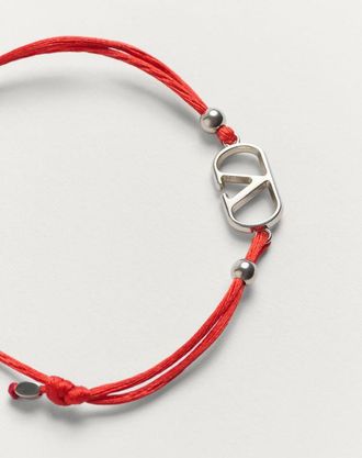 Valentino Garavani Bracciale Vlogo Signature In Cotone Uomo ROSSO UNI