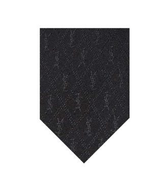 Saint Laurent Black Monogram Logo Tie