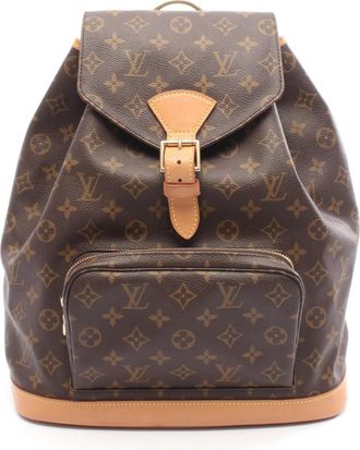 Louis Vuitton Brown Monogram Coated Canvas Leather Backpack (Pre-Owned)