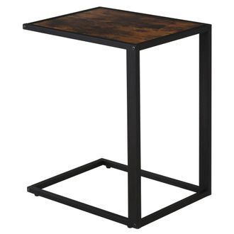 HOMCOM Steel Frame C-Shaped Side Table Brown - Home Living | TJ Hughes