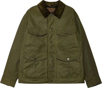 Filson Olive Green Journeyman Corduroy Collar Pocketed Jacket