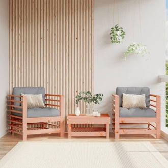 vidaXL Sillones De Jard&iacute;n Y Cojines 2 Uds Madera Maciza Abeto Douglas Vidaxl