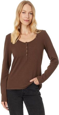 Toad&Co Ponderosa Long Sleeve Henley Womens Clothing Chestnut : XL, Cotton/Elastane/Modal