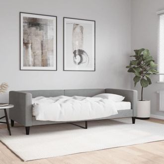 vidaXL Sof&aacute; Cama Con Colch&oacute;n Tela Gris Claro 90x190 Cm Vidaxl