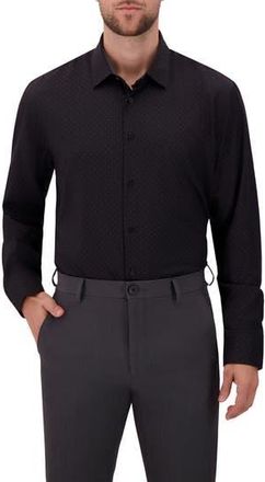 Report Collection Slim Fit 4-Way Stretch Button Up Shirt in Black at Nordstrom Rack, Size 15.5