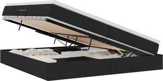 vidaXL Storage Bed with Mattress Black 200 x 200 cm Polyester vidaXL