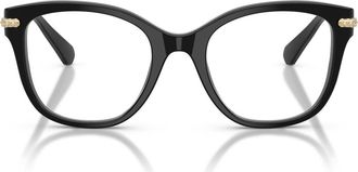 Swarovski 49mm Crystal Embellished Square Optical Glasses in Black/Demo Lens at Nordstrom