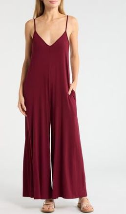 West K V-Neck Strappy Jumpsuit in Wine at Nordstrom Rack, Size X-Small