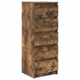 Berkfield Home Sideboard with Drawers Smoked Oak 37.5x35x99 cm Engineered Wood in Brown