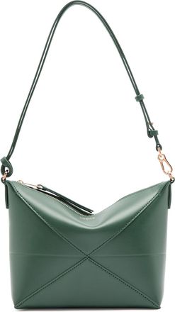 Loewe Puzzle Fold Leather Shoulder bag - Green - One Size