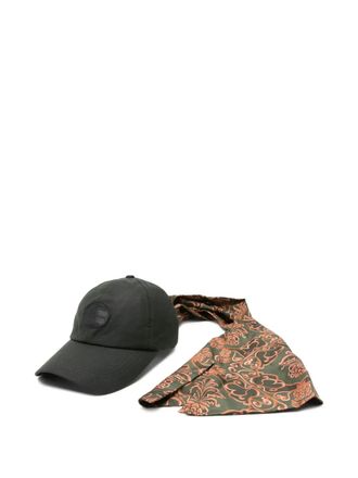 Barbour logo-patch printed cap - women - Fabric - One Size - Green