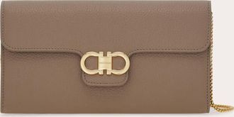 Ferragamo Women Gancini wallet on chain Beige