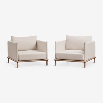 Sklum Pack De 2 Sillones De Jard&iacute;n En Madera De Acacia Olivia Sklum