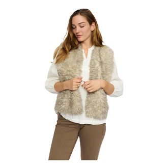 2-Biz Faux Lambskin Saxo Vest - Sand Melange - female - 2-Biz - Waistcoats - Beige - ONE SIZE - Jackets