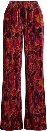 Maliparmi Bordeaux Roze Stijlvolle Broek - Dames - Wijde Broeken - Veelkleurig - M - Broeken