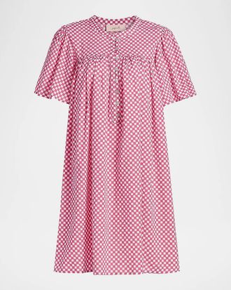 Papinelle Sleepwear Anais Checker Gathered Nightie
