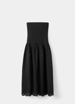 Mango Embroidered cutwork bandeau dress nero - Donna - XXL - MANGO